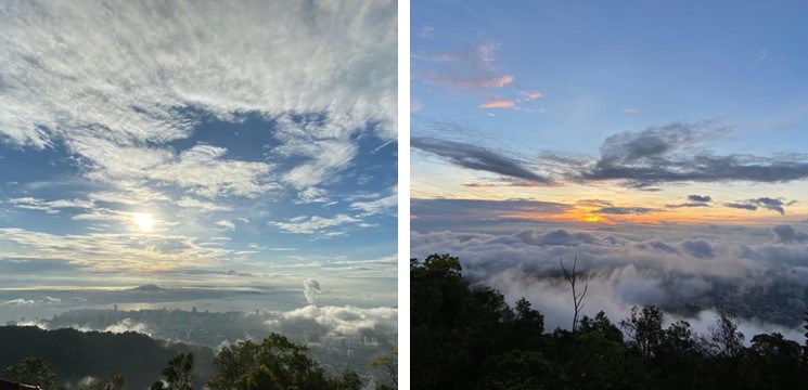 Matahari terbenam bukit bendera