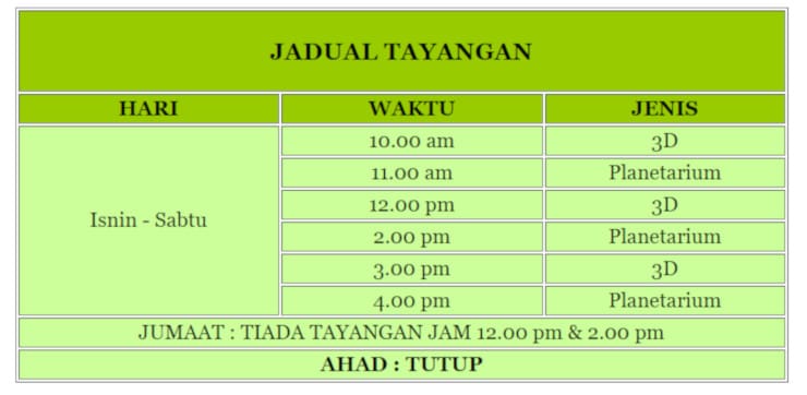 jadual-tayangan-kompleks-falak-khawarizmi-melaka