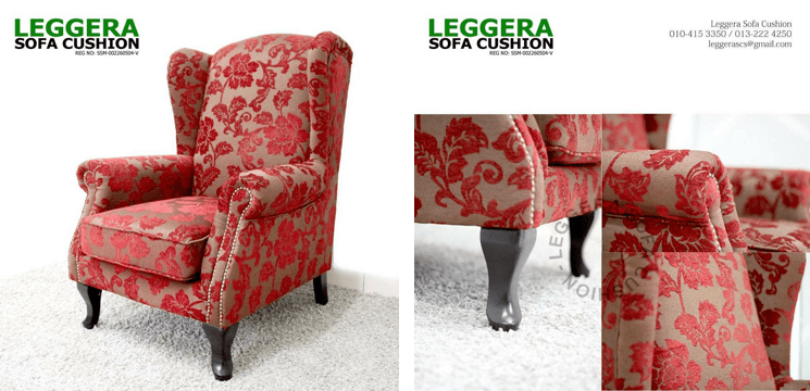 perabot sofa elegen merah