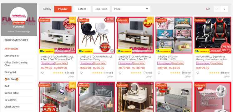 Furnimall Online Shop Shopee Malaysia