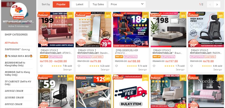 MYFurnitureLabOfficial Store Online Shop Shopee Malaysia