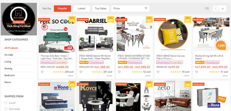 Teck Seng Furniture Online Shop Shopee-Malaysia