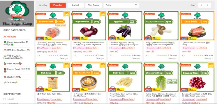 Kedai Runcit The Vege Shop Shopee