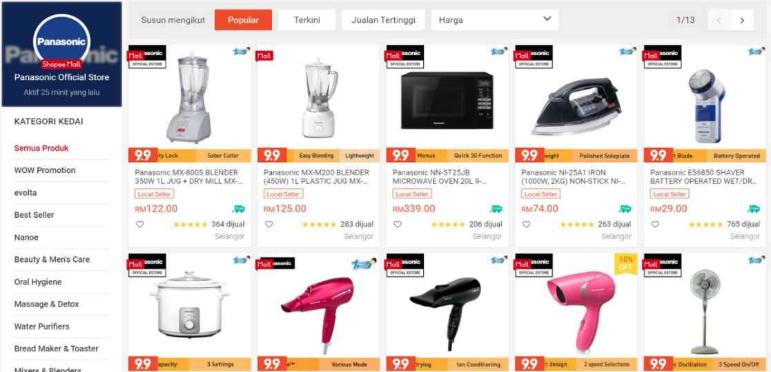 Kedai Elektrik Panasonic Shopee