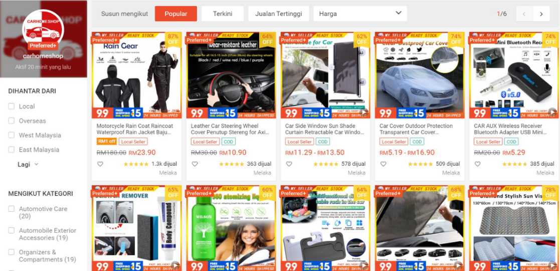 Kedai Aksesori Kereta Carhomeshop Shopee