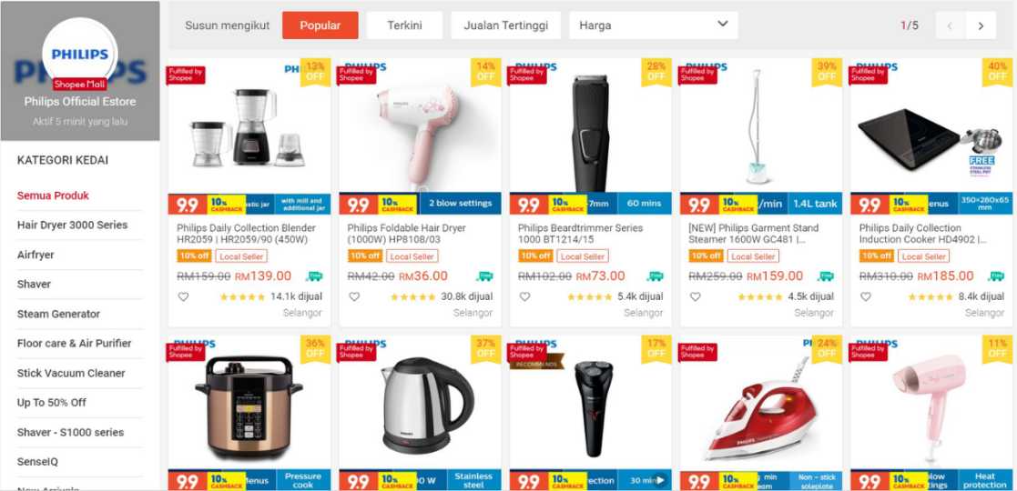 Kedai Elektrik Philips Shopee