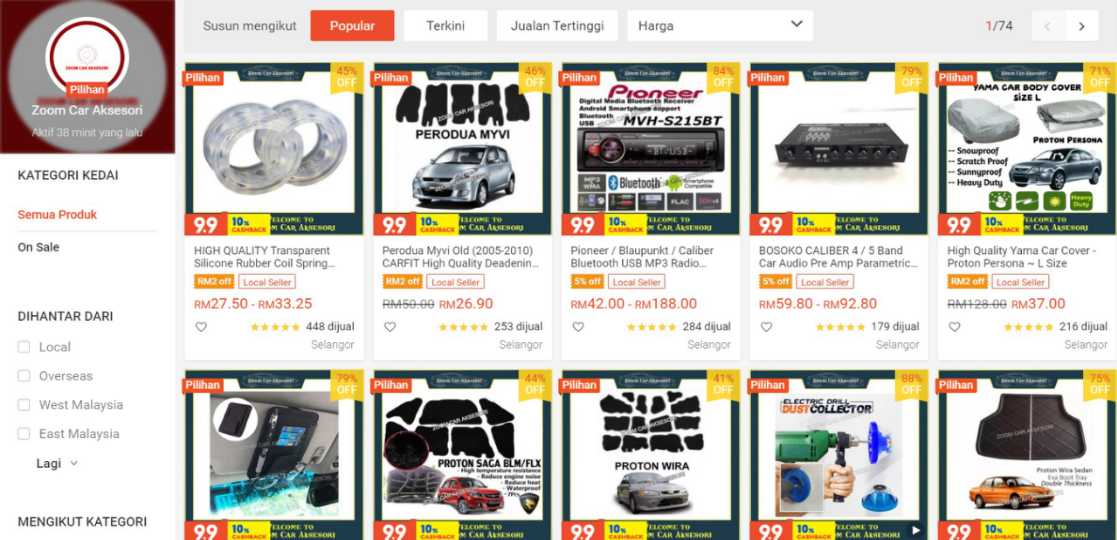 Kedai Aksesori Kereta Zoom car aksesori Shopee