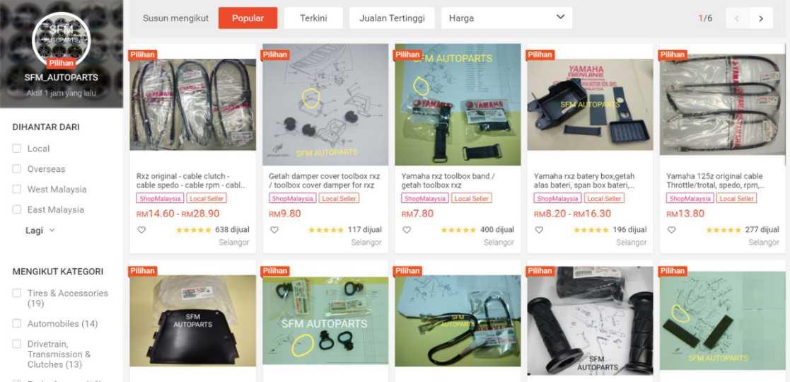 Kedai Sparepart SFM Auto Parts Shopee