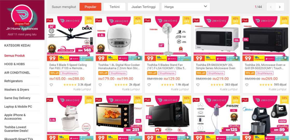 Kedai Elektrik JH home appliances Shopee