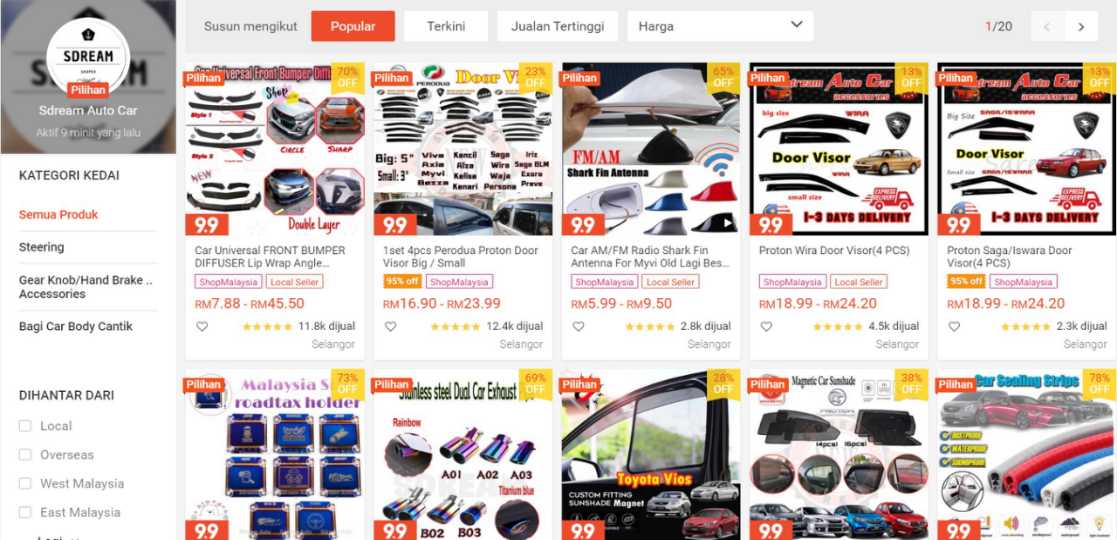 Kedai Aksesori Kereta sdream auto car Shopee