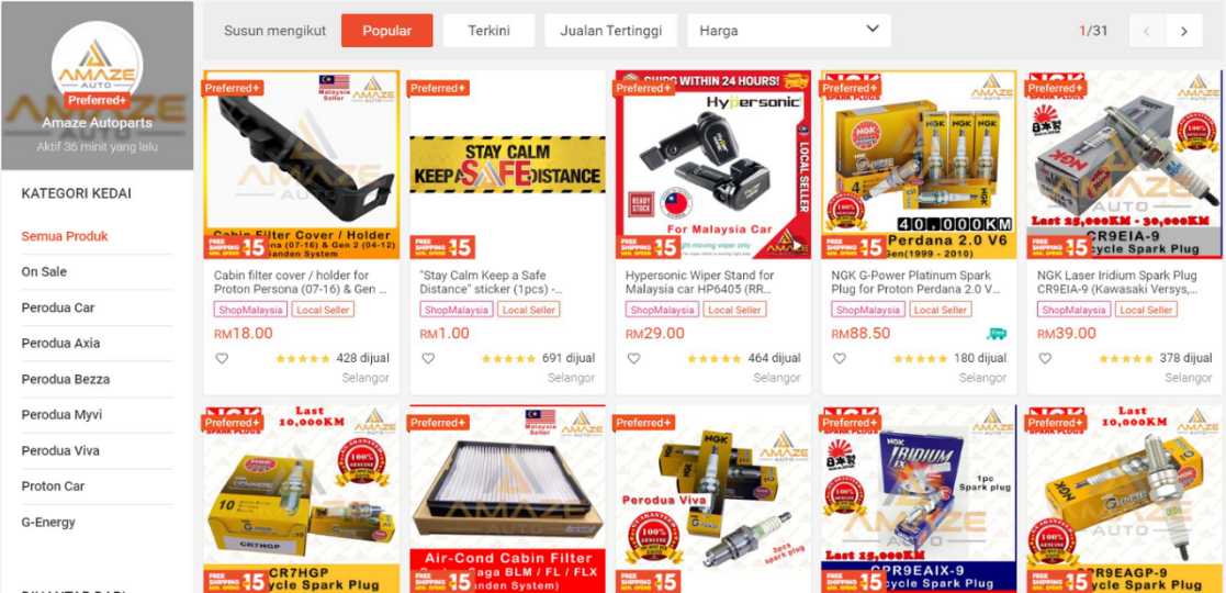 Kedai Sparepart Amaze Autoparts Shopee