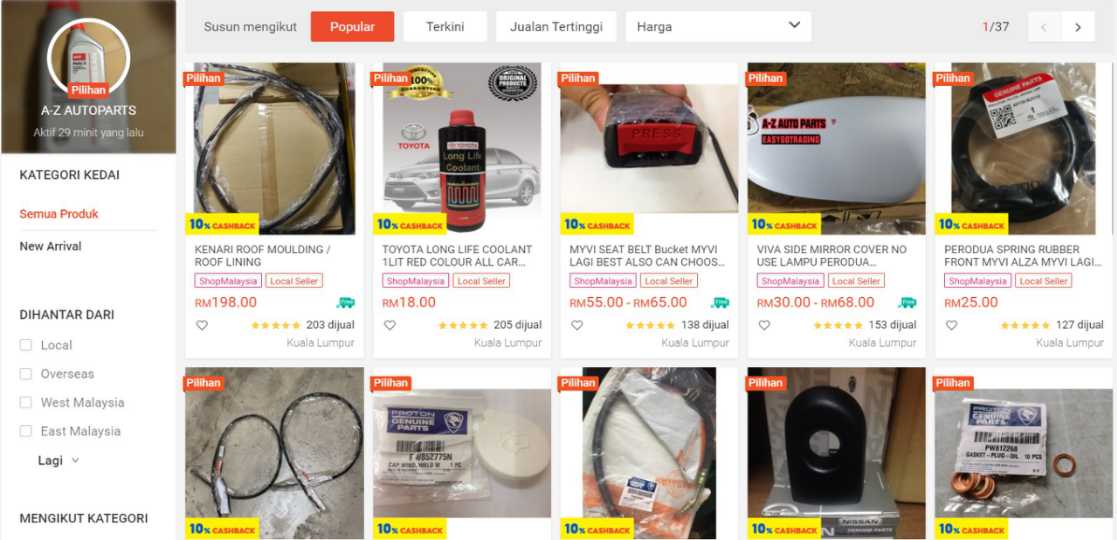 Kedai Sparepart A-Z Autoparts Shopee