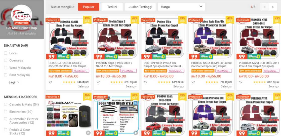 Kedai Aksesori Kereta Car Mall Online Shop Shopee