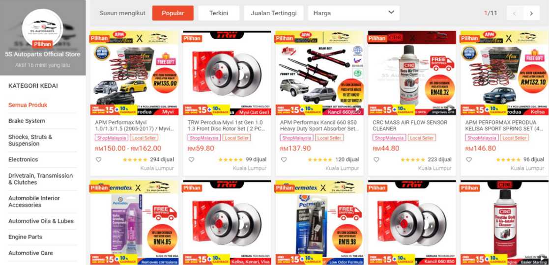 Kedai Sparepart 5s Autoparts Shopee