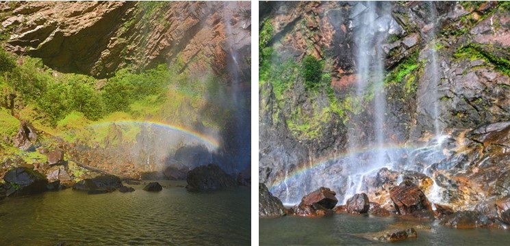 air terjun jeram pelangi foto